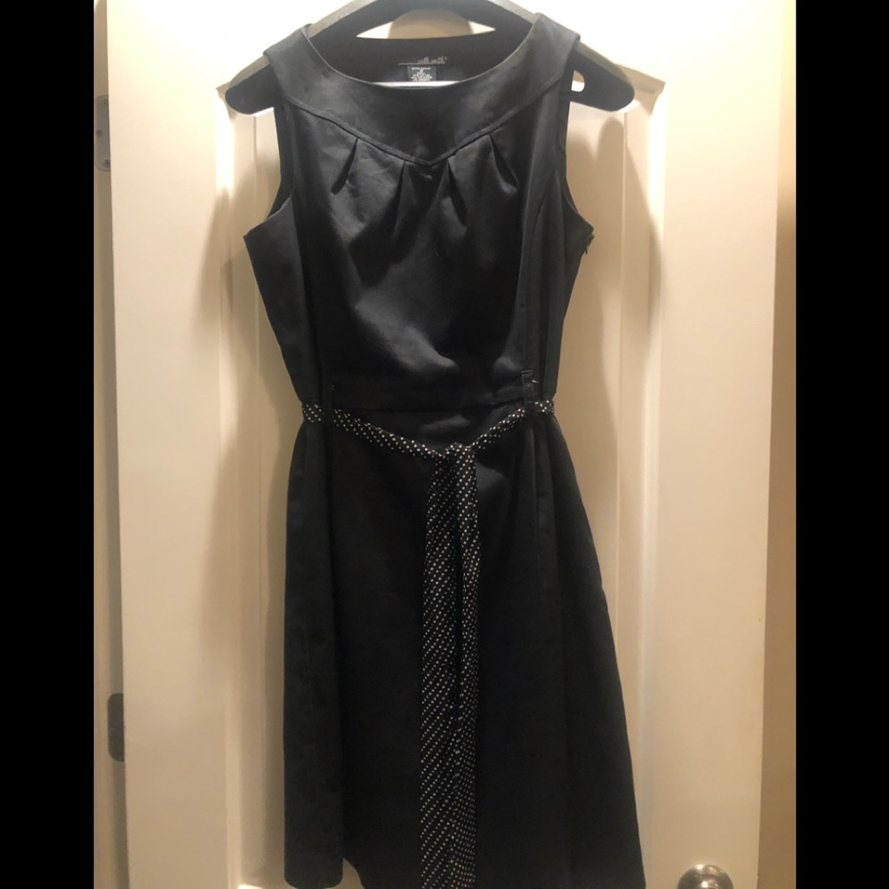 Black dress with ribbon belt